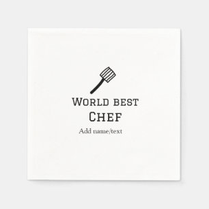 Serviette En Papier Meilleur chef du monde ajouter nom texte cuisine m