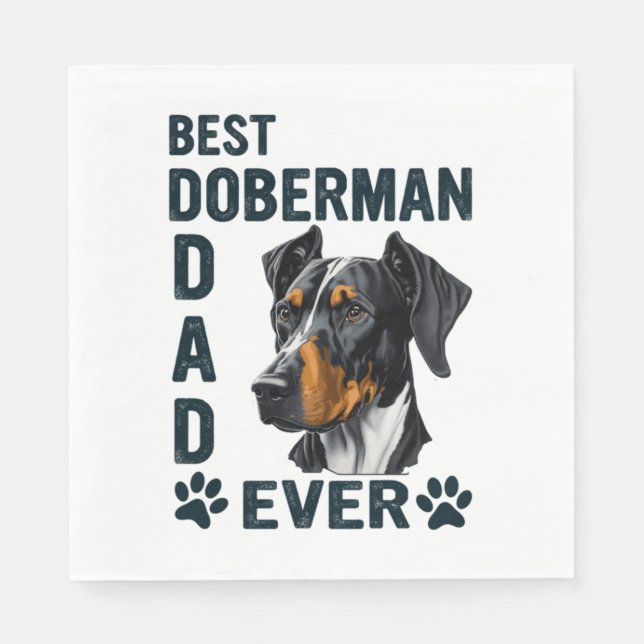 Serviette En Papier Meilleur Doberman Papa jamais (Devant)