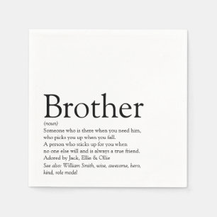 Serviette En Papier Meilleur Frère du Monde, Définition de Frère