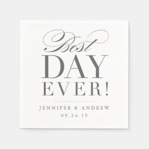 Serviette En Papier Meilleur jour jamais Mariage Napkin