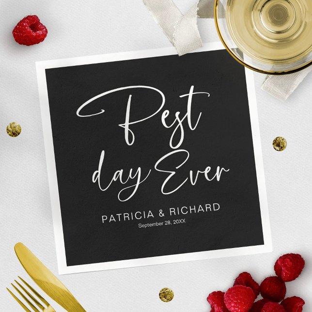 Serviette En Papier Meilleur jour jamais moderne Mariage de calligraph (Créateur téléchargé)