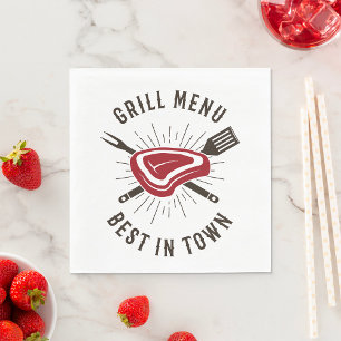 Serviette En Papier Meilleur Menu Grill de la Ville