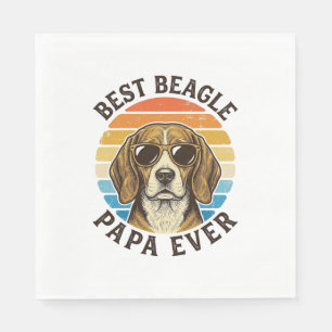Serviette En Papier Meilleur Papa Beagle Vintage Design de T-shirt pou