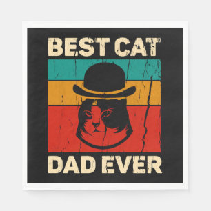 Serviette En Papier Meilleur papa chat du monde Cadeau de la Fête des