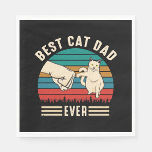 Serviette En Papier Meilleur Papa Chat Jamais Poing de Chat Vintage Ho