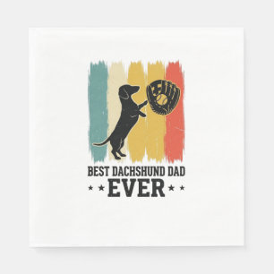 Serviette En Papier Meilleur Papa Dachshund Vintage Baseball T-Shirt C