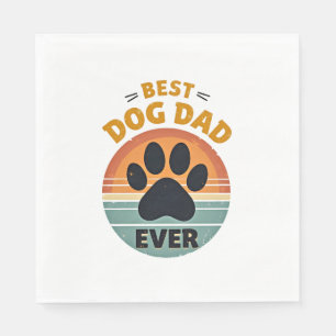 Serviette En Papier Meilleur papa de chien vintage rétro patte coucher