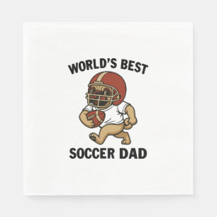 Serviette En Papier Meilleur papa foot du monde - Joueur de pug
