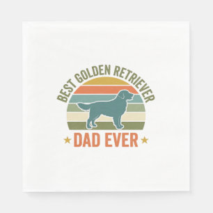 Serviette En Papier Meilleur Papa Golden Retriever Vintage T-Shirt Chi