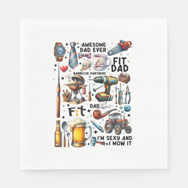 Serviette En Papier Meilleur papa jamais (Devant)