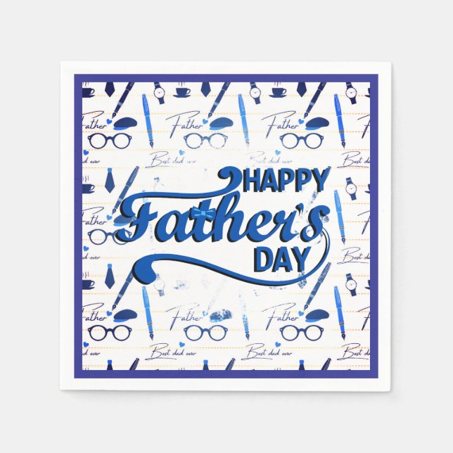 Serviette En Papier Meilleur Papa Jamais, Bonne Fête des pères (Devant)