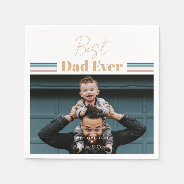 Serviette En Papier Meilleur papa jamais Nous t'aimons (Devant)