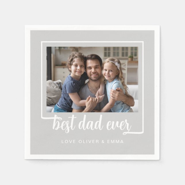 Serviette En Papier Meilleur Papa Moderne Photo  (Devant)