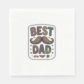 Serviette En Papier Meilleur Papa Moustache Vintage Vecteur Conception