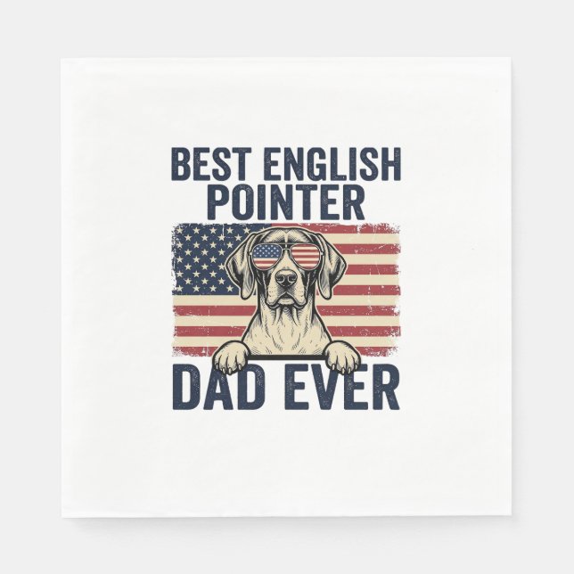 Serviette En Papier Meilleur Papa Pointer Anglais de tous les temps Ch (Devant)