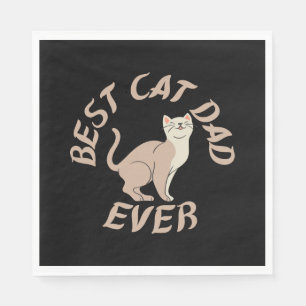 Serviette En Papier Meilleur papa pour chat , Papa qui aime les chats