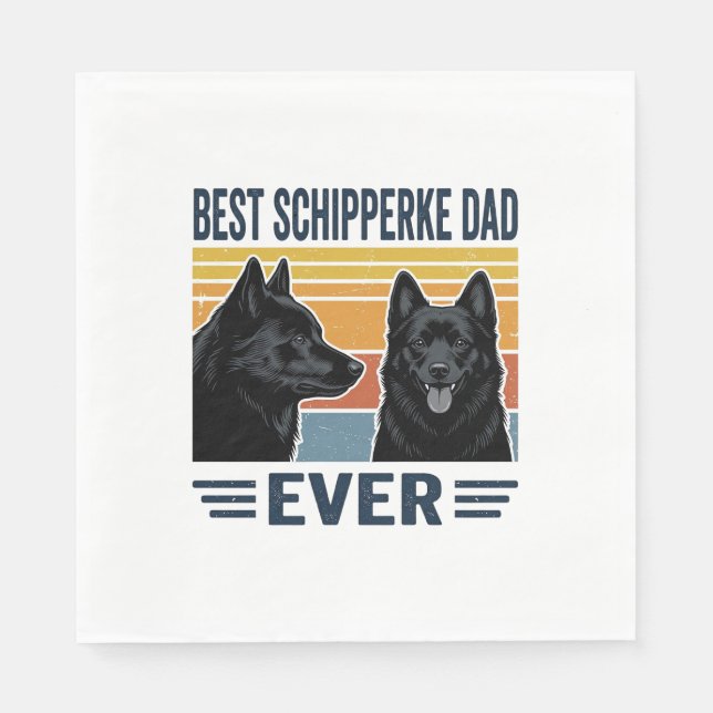Serviette En Papier Meilleur Papa Schipperke Jamais Design Vectoriel R (Devant)