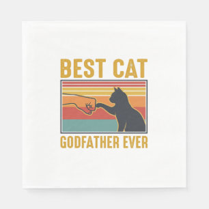 Serviette En Papier Meilleur Parrain de Chat Vintage Conception de Vec