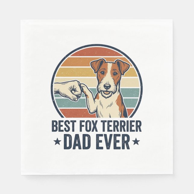 Serviette En Papier Meilleur père Fox Terrier de tous les temps Chemis (Devant)