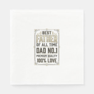 Serviette En Papier Meilleur Père Gravure Vintage T-Shirt Typographiqu