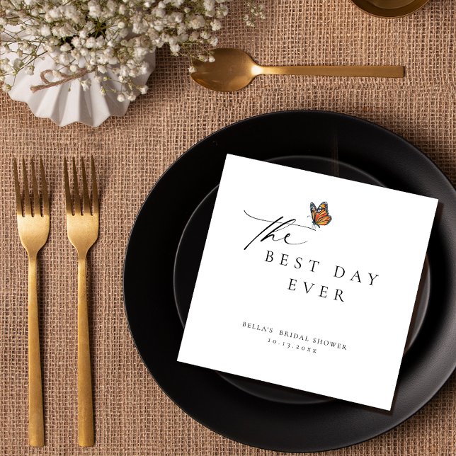 Serviette En Papier Meilleure journée jamais Monarch Butterfly Fête de (Créateur téléchargé)