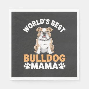 Serviette En Papier Meilleure Maman Bouledogue du Monde