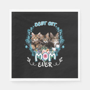Serviette En Papier Meilleure maman de chat de tous les temps