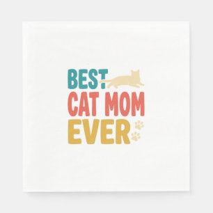Serviette En Papier Meilleure maman de chat jamais Design de chat vint