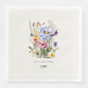 Serviette En Papier Meilleure maman Ever English Garden Bouquet Fête d
