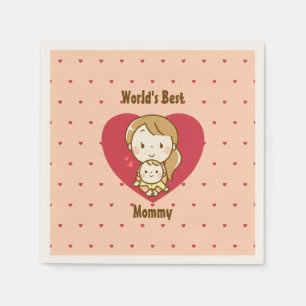 Serviette En Papier Meilleure maman mignonne Fête des Mères Kawaii Car