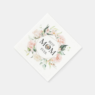 Serviette En Papier Meilleure maman Serviettes de couronnes florales t