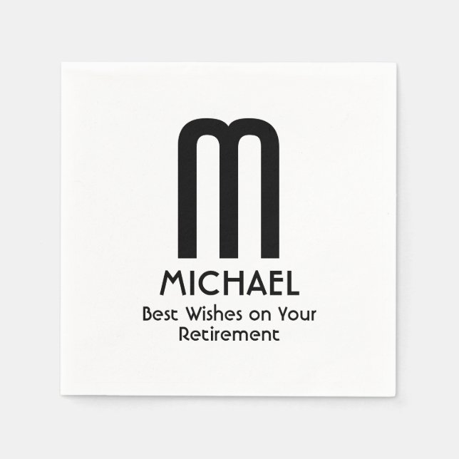 Serviette En Papier Meilleurs voeux de retraite Monogramme Papier Napk (Devant)