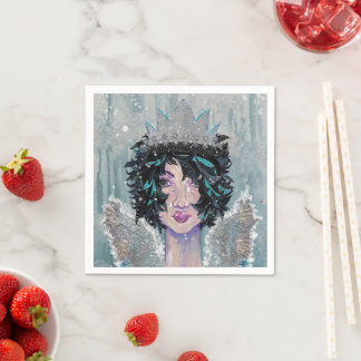 Serviette En Papier Mélancolie foncée Brunette Angel