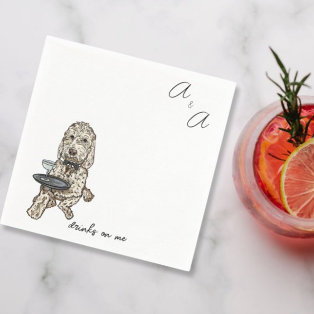 Serviette En Papier Mélange Funny Golden Doodle Cocktail  (Créateur téléchargé)