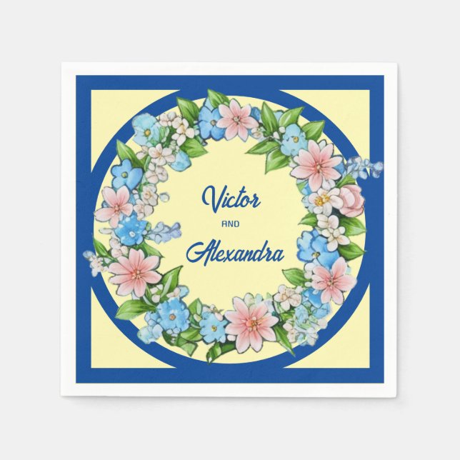 Serviette En Papier Mélanger la couleur florale (Devant)