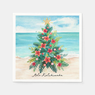 Serviette En Papier Mele Kalikimaka Arbre de Noël Palmier Tropical