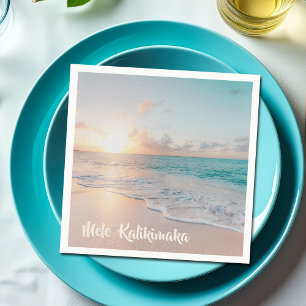 Serviette En Papier Mele Kalikimaka Belle plage vacances de Noël