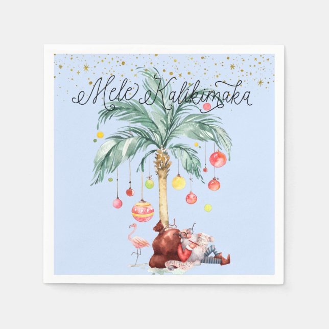 Serviette En Papier Mele Kalikimaka | Fête de Noël sur l'île (Devant)