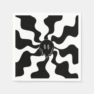 Serviette En Papier Melt de sourire - Noir et Blanc