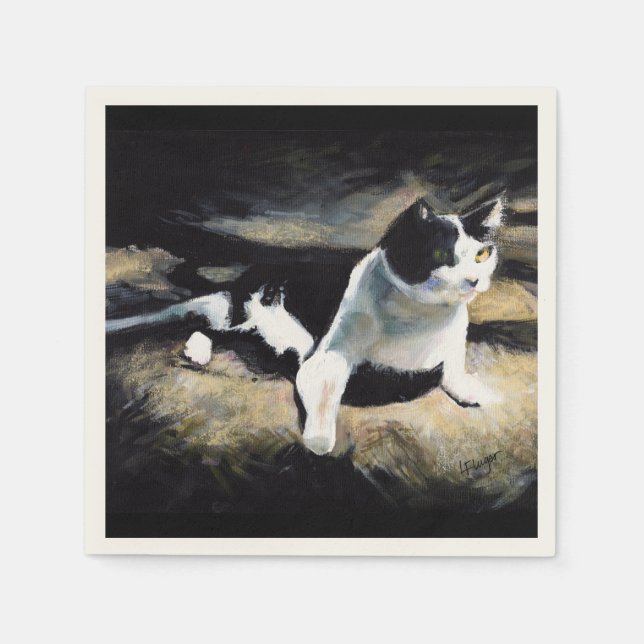 Serviette En Papier Melvin the Cat Fine Art (Devant)