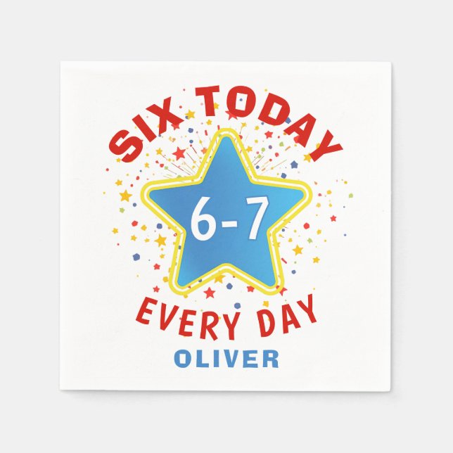 Serviette En Papier Mème drôle Six aujourd'hui 6-7 chaque jour anniver (Devant)
