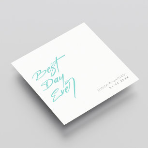 Serviette En Papier Mémorable et chic : Meilleur jour jamais Mariage
