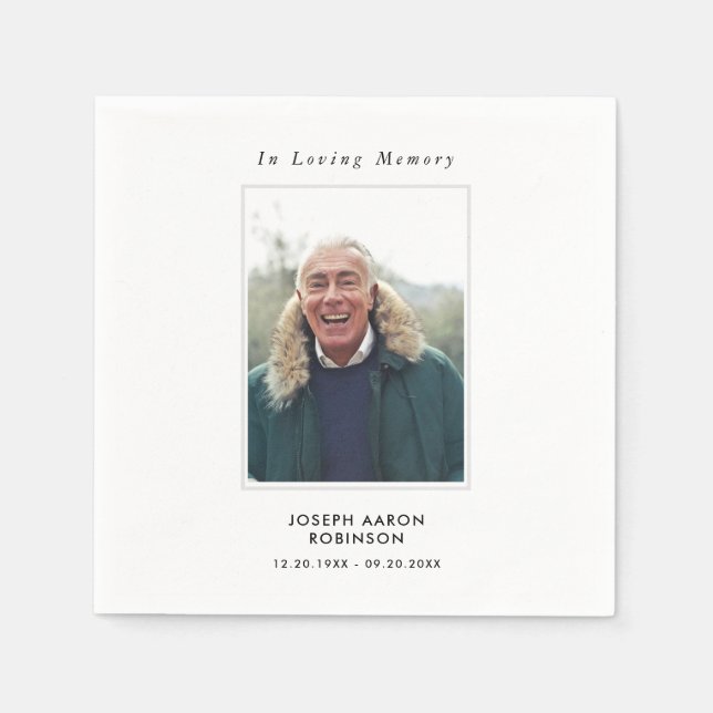 Serviette En Papier Mémorial de la photo de simple funérailles (Devant)