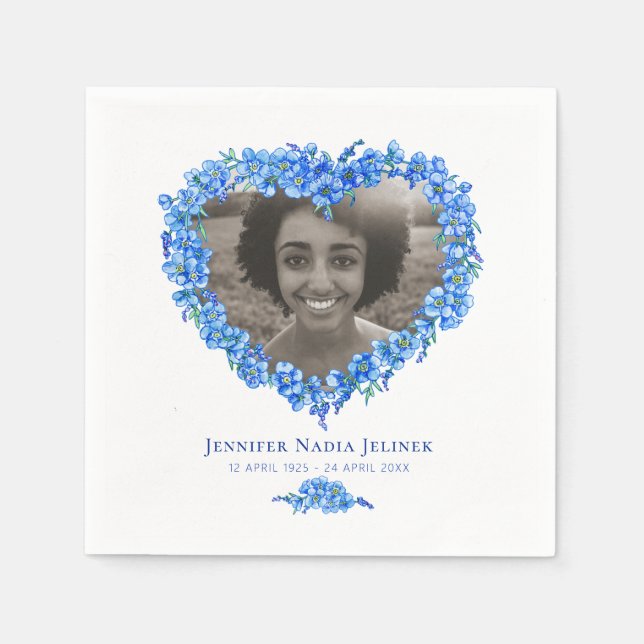 Serviette En Papier Mémorial de la réveillon photo oublié-moi-ne-pas (Devant)