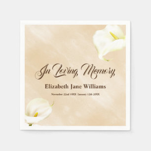Serviette En Papier Mémorial funéraire Aquarelle Lily serviettes