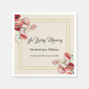 Serviette En Papier Mémorial funéraire   Coquelicots aquarelle