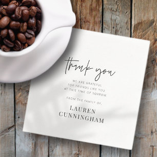 Serviette En Papier Mémorial moderne Simple minimaliste Merci chic