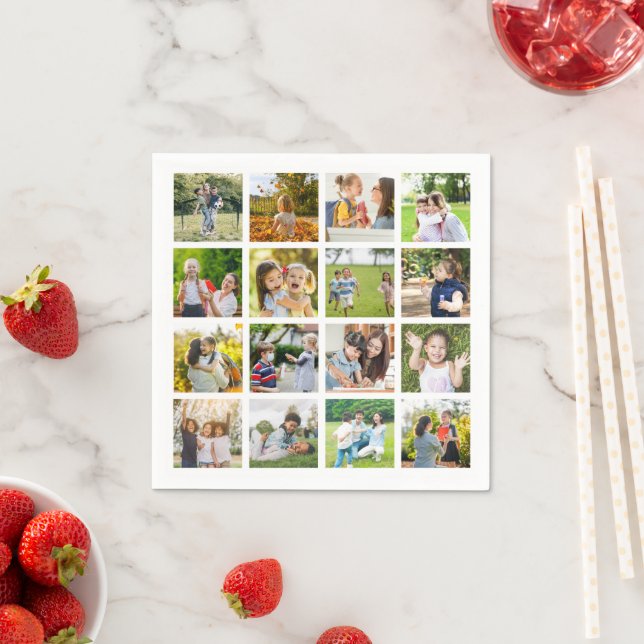 Serviette En Papier Memories in Motion : personnalisable 16 Photo Coll (En situation)