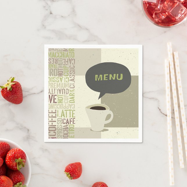 Serviette En Papier Menu minimaliste de bar à café (Créateur téléchargé)