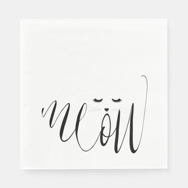 Serviette En Papier Meow Cat (Devant)